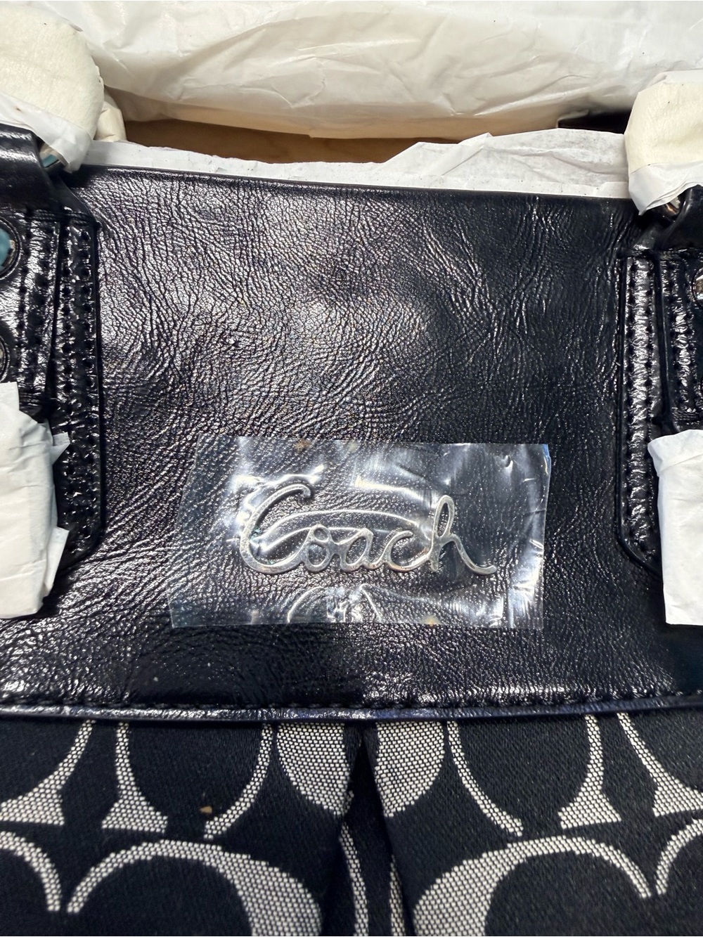 Coach carryall bag with coach stamp pattern. NWT. - Picture 3 of 9